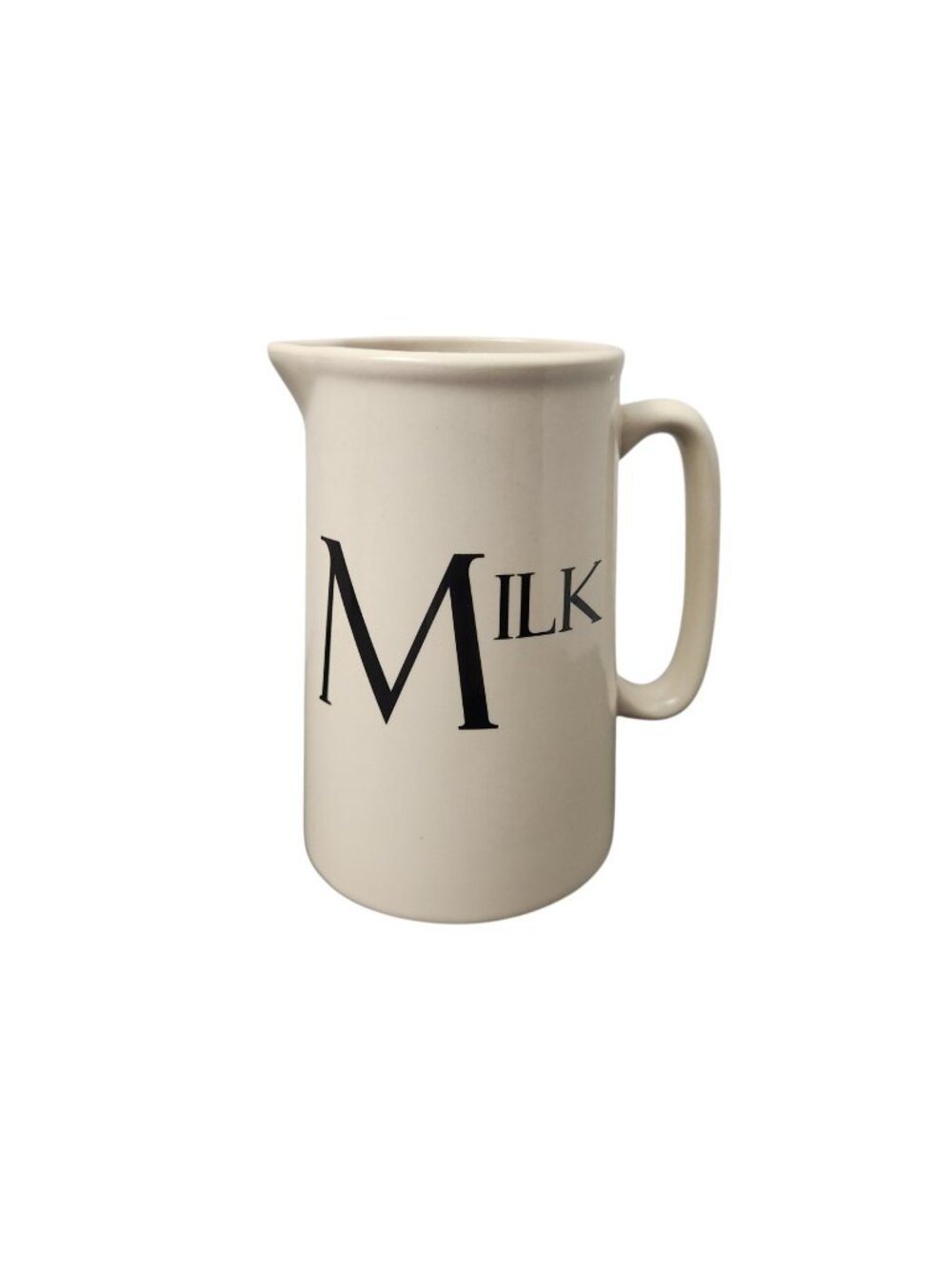 Milk Coffee Creamer Jug The Old Pottery Company Coffee Bar Beige Black 5.5”